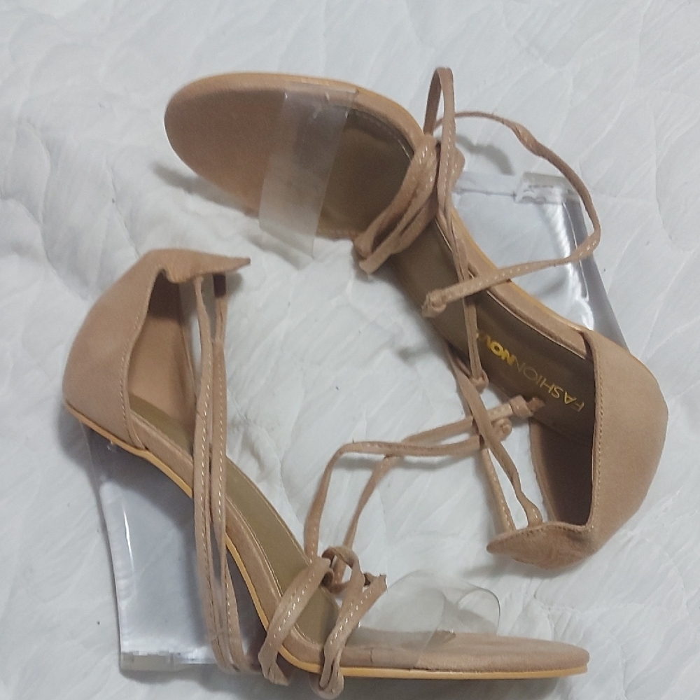 Fashion Nova Nude Strappy Heels